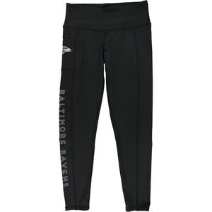 MSX Womens Baltimore Ravens Stretch Compression Athletic Pants, Black, NWT
